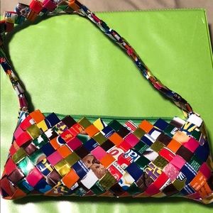 Pocket book made from recycled juice boxes